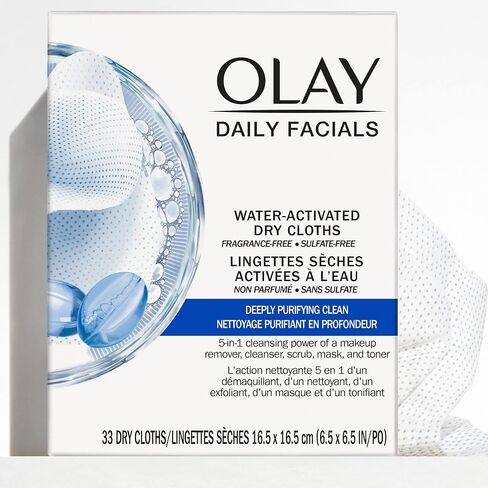 Olay Daily Deeply Clean 4-in-1 Water Activated Cleansing Face Cloths 33ct (Pack of 5) in Saudi Arabia