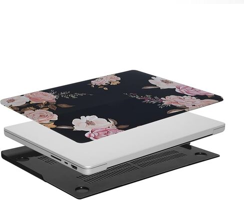 MOSISO Compatible with MacBook Pro 16 inch Case 2024 2023 2022 2021 M4 M3 M2 M1 A3403 A3186 A2991 A2780 A2485 Pro Max Chip, Plastic Peony Hard Shell Case&Keyboard Cover Skin&Screen Protector, Black in Saudi Arabia
