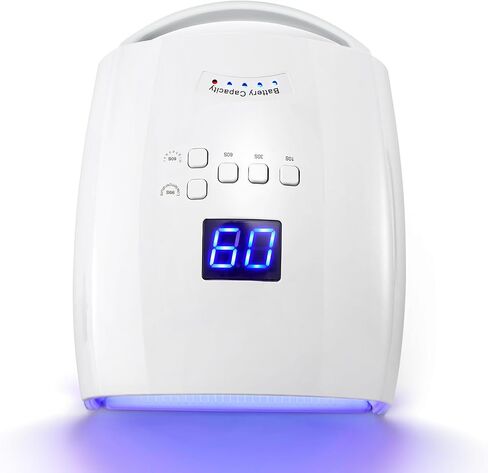 96W Rechargeable Gel UV LED Nail Lamp, Professional Curing Lamp for Gel Nail Polish, Fast Nail Dryer Cordless UV Light for Nail with Portable Handle, Gel Nail Lamp with 4 Timers Setting, LCD Display in Saudi Arabia