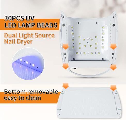 96W Rechargeable Gel UV LED Nail Lamp, Professional Curing Lamp for Gel Nail Polish, Fast Nail Dryer Cordless UV Light for Nail with Portable Handle, Gel Nail Lamp with 4 Timers Setting, LCD Display in Saudi Arabia