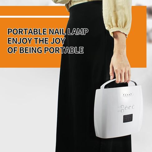 96W Rechargeable Gel UV LED Nail Lamp, Professional Curing Lamp for Gel Nail Polish, Fast Nail Dryer Cordless UV Light for Nail with Portable Handle, Gel Nail Lamp with 4 Timers Setting, LCD Display in Saudi Arabia