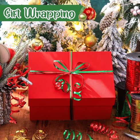 8 Roll Curling Ribbon Christmas Metallic Ribbon 3200 Yards Shiny Xmas Curly Gold Silver Red Green Ribbon for Gift Wrapping Balloon Rope Christmas New Year Wedding Birthday Party Decoration in Saudi Arabia