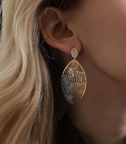 OZEL – Crystal Earrings for Women Dangle – 14K Gold Plated Lightweight Daily Fashion Earrings in Saudi Arabia