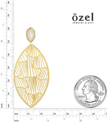OZEL – Crystal Earrings for Women Dangle – 14K Gold Plated Lightweight Daily Fashion Earrings in Saudi Arabia