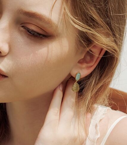 OZEL – Crystal Earrings for Women Dangle – 14K Gold Plated Lightweight Daily Fashion Earrings in Saudi Arabia
