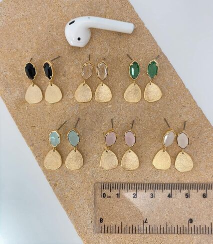 OZEL – Crystal Earrings for Women Dangle – 14K Gold Plated Lightweight Daily Fashion Earrings in Saudi Arabia