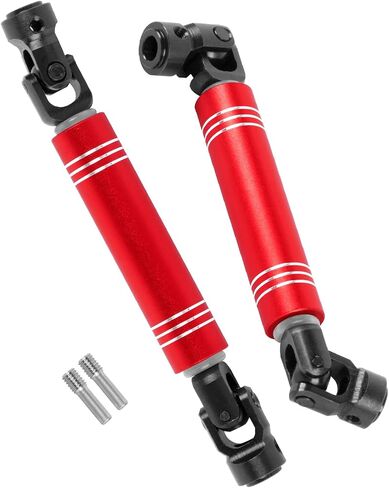 RC Universal Driveshafts 98-115MM Axles Upgrades Part for 1/10 RC Crawler Axia1 SCX10 II Redcat Gen7/Pro GEN8 RC4WD D90,Harden Steel w/Alloy Aluminium Universal CVD 2pcs,98MM-115MM,Red in Saudi Arabia