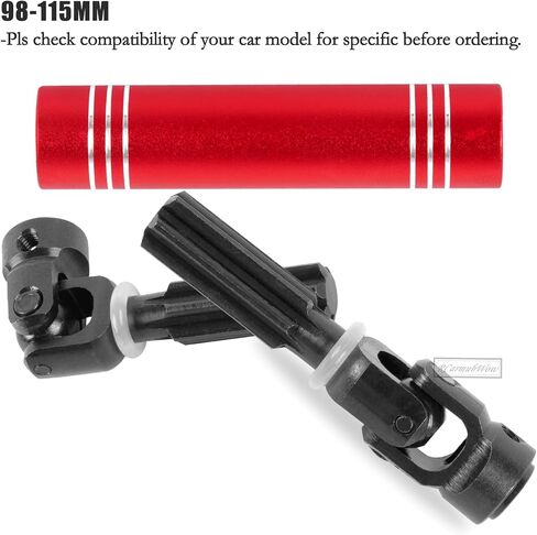 RC Universal Driveshafts 98-115MM Axles Upgrades Part for 1/10 RC Crawler Axia1 SCX10 II Redcat Gen7/Pro GEN8 RC4WD D90,Harden Steel w/Alloy Aluminium Universal CVD 2pcs,98MM-115MM,Red in Saudi Arabia