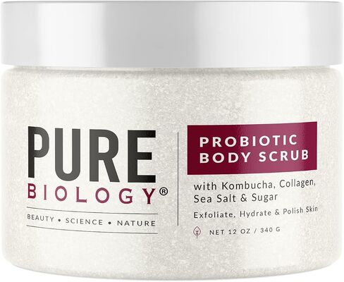 Exfoliating Body Scrub for Men and Women | Turmeric Scrub and Sea Salt Scrub Body Exfoliator with Collagen and Coconut Oil | Hydrating Face Scrub Foot Scrub and Dead Skin Remover for Body Care in Saudi Arabia