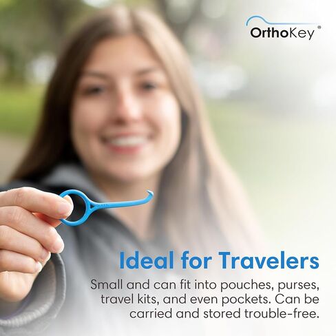 OrthoKey Clear Aligner Removal Tool for Teeth — Invisalign Remover Grabber for Invisible Removable Braces and Retainers — Fits in a Dental Carrying or Aligner Case Cleaner — Small Size, White (4-Pack) in Saudi Arabia