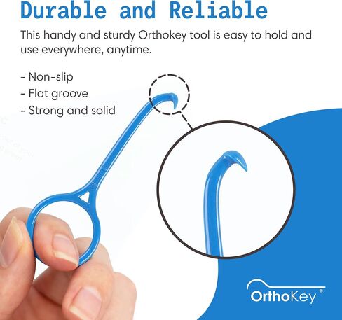 OrthoKey Clear Aligner Removal Tool for Teeth — Invisalign Remover Grabber for Invisible Removable Braces and Retainers — Fits in a Dental Carrying or Aligner Case Cleaner — Small Size, White (4-Pack) in Saudi Arabia