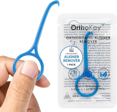 OrthoKey Clear Aligner Removal Tool for Teeth — Invisalign Remover Grabber for Invisible Removable Braces and Retainers — Fits in a Dental Carrying or Aligner Case Cleaner — Small Size, White (4-Pack) in Saudi Arabia