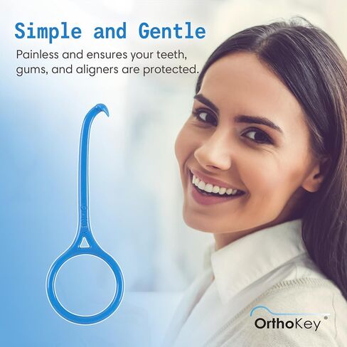 OrthoKey Clear Aligner Removal Tool for Teeth — Invisalign Remover Grabber for Invisible Removable Braces and Retainers — Fits in a Dental Carrying or Aligner Case Cleaner — Small Size, White (4-Pack) in Saudi Arabia