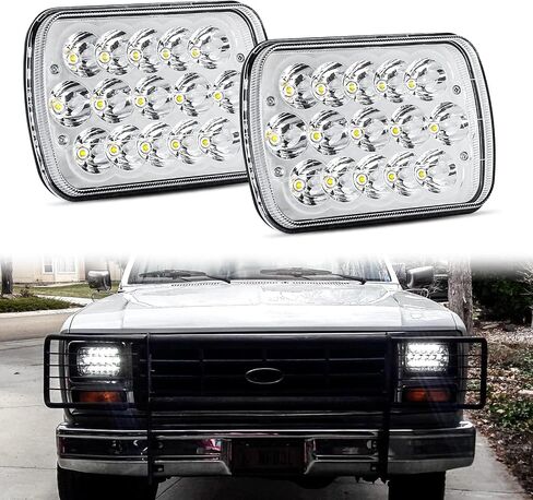 BESTZHEYU 2PCS 5x7 7x6'' Sealed LED Headlights Compatible for Chevy Express 1500 2500 3500 Cargo Van F-150 F-250 F-350 Wrangler YJ Cherokee XJ Kenworth T300 in Kuwait