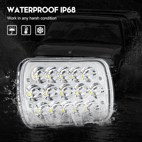 BESTZHEYU 2PCS 5x7 7x6'' Sealed LED Headlights Compatible for Chevy Express 1500 2500 3500 Cargo Van F-150 F-250 F-350 Wrangler YJ Cherokee XJ Kenworth T300 in Kuwait