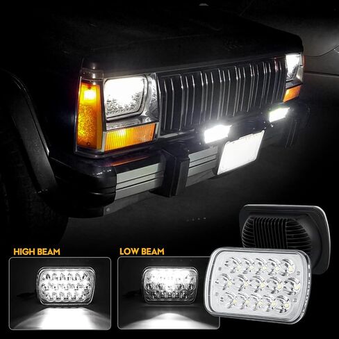 BESTZHEYU 2PCS 5x7 7x6'' Sealed LED Headlights Compatible for Chevy Express 1500 2500 3500 Cargo Van F-150 F-250 F-350 Wrangler YJ Cherokee XJ Kenworth T300 in Kuwait
