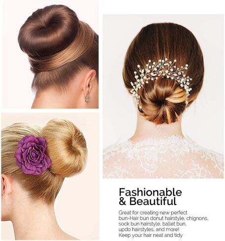 Extra Hair Donut Bun Maker for Kids, Ring Style Bun, 6PCS Chignon Hair Small Doughnut Shaper for Short and Thin Hair (Small, 2.5 Inch/Black） in Saudi Arabia