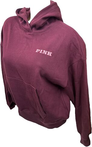 Victoria's Secret Pink Ivy Fleece Campus Pullover Hoodie Color Maroon New in Saudi Arabia