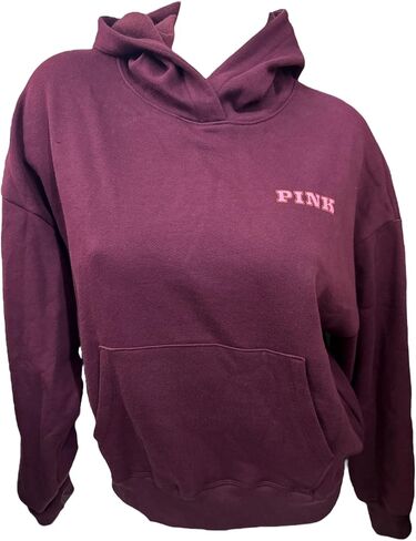 Victoria's Secret Pink Ivy Fleece Campus Pullover Hoodie Color Maroon New in Saudi Arabia