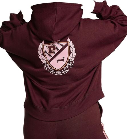 Victoria's Secret Pink Ivy Fleece Campus Pullover Hoodie Color Maroon New in Saudi Arabia