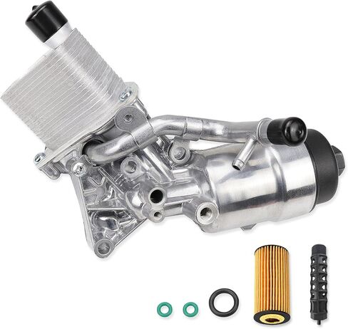 USTAR Engine Oil Cooler Filter Housing Assembly Adapter Kit Compatible with 2011-2021 Chevy Cruze Sonic Trax Buick Encore 1.4L Turbo Replace 55566784 918-428 with Gasket, Filter Insert, Cap in Saudi Arabia
