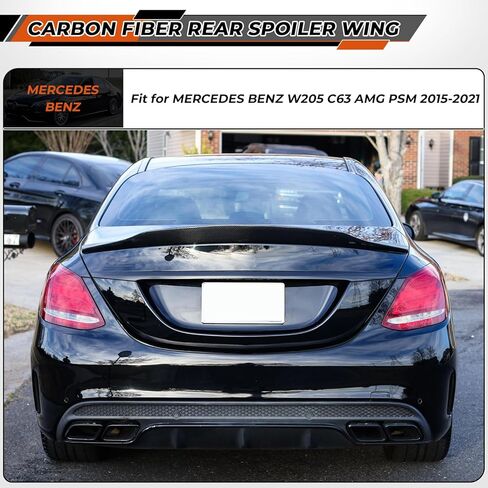 ACLONG Rear Trunk Lid Spoiler Wing Carbon Fiber Rear Spoiler Wing Compatible with Mercedes C Class W205 C300 C63 C43 C450 2015 2016 2017 2018 2019 2020 2021 in Kuwait