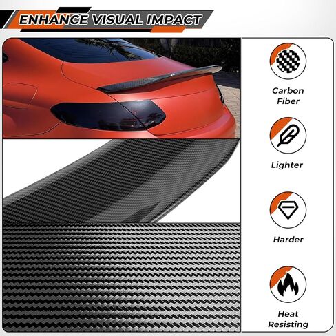 ACLONG Rear Trunk Lid Spoiler Wing Carbon Fiber Rear Spoiler Wing Compatible with Mercedes C Class W205 C300 C63 C43 C450 2015 2016 2017 2018 2019 2020 2021 in Kuwait
