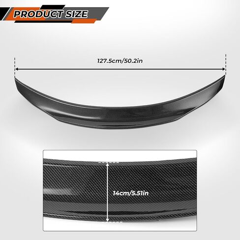 ACLONG Rear Trunk Lid Spoiler Wing Carbon Fiber Rear Spoiler Wing Compatible with Mercedes C Class W205 C300 C63 C43 C450 2015 2016 2017 2018 2019 2020 2021 in Kuwait