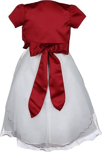 Pink Promise Girl's Short Sleeves Bolero Christmas Red Holiday Dress Set Age 2-10 in Saudi Arabia