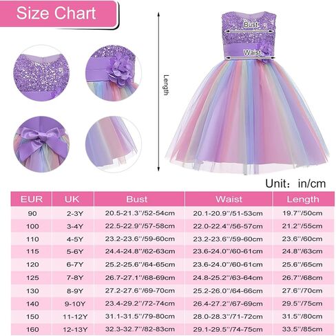 Girls Princess Dress Sequin Tulle Flower Rainbow Sleeveless Birthday Party Wedding Bridesmaid Girl Evening Dresses Toddler in Saudi Arabia