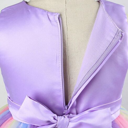 Girls Princess Dress Sequin Tulle Flower Rainbow Sleeveless Birthday Party Wedding Bridesmaid Girl Evening Dresses Toddler in Saudi Arabia
