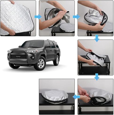 D-Lumina Windshield Sun Shade Compatible with 2010-2022 2023 2024 2025 Toyota 4Runner (SR5 Trail Limited) - Upgraded 3 Layers 240T Material, Foldable Front Window Sun Shield Protector in Saudi Arabia