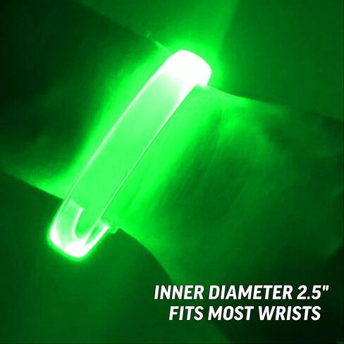 12 Magic Band Pack | Glow in The Dark | Flashing Light up for Concerts | Running Lights for Runners | Multiple Color Light up Bracelet | Glow in The Dark Bracelets | Led Bracelet (Green) in Kuwait