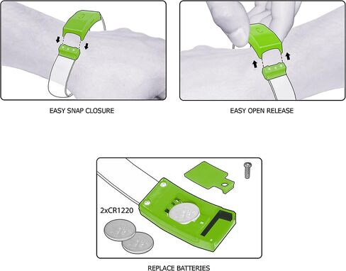 12 Magic Band Pack | Glow in The Dark | Flashing Light up for Concerts | Running Lights for Runners | Multiple Color Light up Bracelet | Glow in The Dark Bracelets | Led Bracelet (Green) in Kuwait