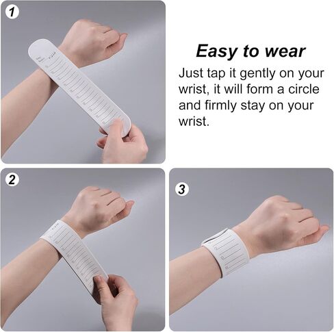 HARFINGTON 2pcs Silicone Memo Wrist Band 9.33" x 1.8" 20cm 8 Inch Measure Ruler Waterproof Reusable Slap Bracelets Writable Erasable Wearable Line Block Wristbands for Daily Life, White in Saudi Arabia