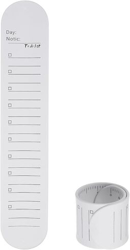 HARFINGTON 2pcs Silicone Memo Wrist Band 9.33" x 1.8" 20cm 8 Inch Measure Ruler Waterproof Reusable Slap Bracelets Writable Erasable Wearable Line Block Wristbands for Daily Life, White in Saudi Arabia