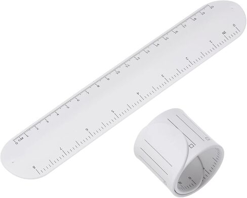 HARFINGTON 2pcs Silicone Memo Wrist Band 9.33" x 1.8" 20cm 8 Inch Measure Ruler Waterproof Reusable Slap Bracelets Writable Erasable Wearable Line Block Wristbands for Daily Life, White in Saudi Arabia