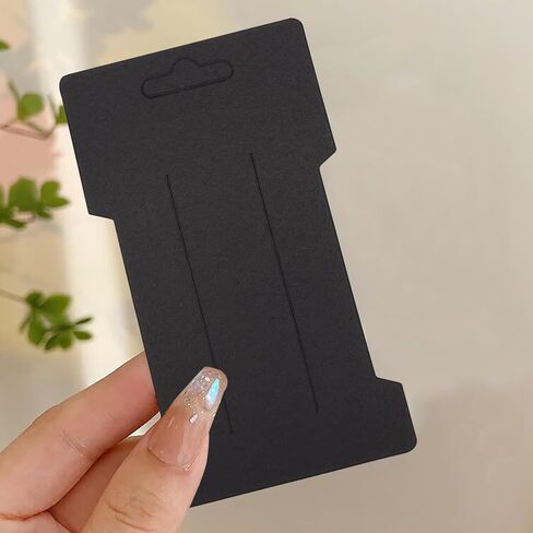 بطاقات عرض مشابك الشعر، 100 قطعة من بطاقات حامل فيونكة الشعر المستطيلة، حامل عرض المجوهرات، بطاقات ورقية بيضاء لتنظيم اكسسوارات الشعر in Kuwait