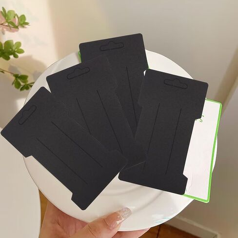 بطاقات عرض مشابك الشعر، 100 قطعة من بطاقات حامل فيونكة الشعر المستطيلة، حامل عرض المجوهرات، بطاقات ورقية بيضاء لتنظيم اكسسوارات الشعر in Kuwait