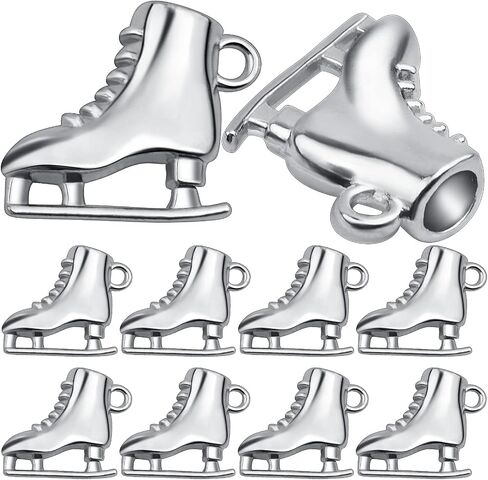 20 Pieces Ice Skates Shape Charms Tibetan Alloy Skates Dangle Pendants Craft Supplies for DIY Necklace Bracelet Jewelry Making Party Gifts, White Golden in Kuwait