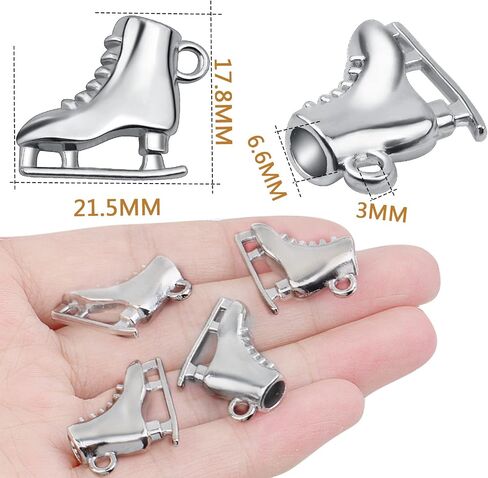 20 Pieces Ice Skates Shape Charms Tibetan Alloy Skates Dangle Pendants Craft Supplies for DIY Necklace Bracelet Jewelry Making Party Gifts, White Golden in Kuwait