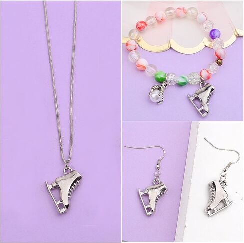 20 Pieces Ice Skates Shape Charms Tibetan Alloy Skates Dangle Pendants Craft Supplies for DIY Necklace Bracelet Jewelry Making Party Gifts, White Golden in Kuwait