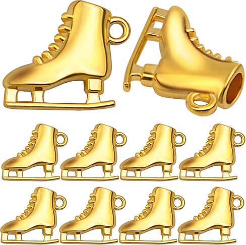 20 Pieces Ice Skates Shape Charms Tibetan Alloy Skates Dangle Pendants Craft Supplies for DIY Necklace Bracelet Jewelry Making Party Gifts, White Golden in Kuwait