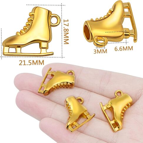 20 Pieces Ice Skates Shape Charms Tibetan Alloy Skates Dangle Pendants Craft Supplies for DIY Necklace Bracelet Jewelry Making Party Gifts, White Golden in Kuwait