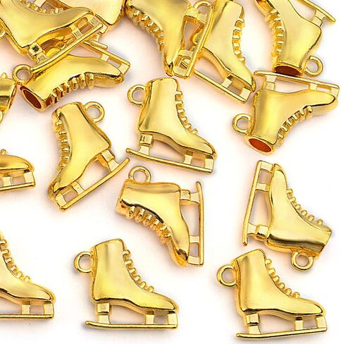 20 Pieces Ice Skates Shape Charms Tibetan Alloy Skates Dangle Pendants Craft Supplies for DIY Necklace Bracelet Jewelry Making Party Gifts, White Golden in Kuwait