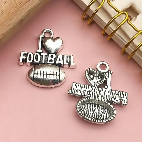 80pcs Cheerleader Charms Pendants Gymnastics Charm for Crafting Cheer and School Sports Spirit Antique Silver Cheerleader Girl Dance Jumping Jewelry Findings Making Accessory DIY Necklace Bracelet SN31 in Saudi Arabia