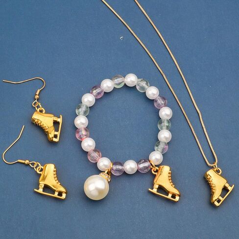 20 Pieces Ice Skates Shape Charms Tibetan Alloy Skates Dangle Pendants Craft Supplies for DIY Necklace Bracelet Jewelry Making Party Gifts, White Golden in Kuwait