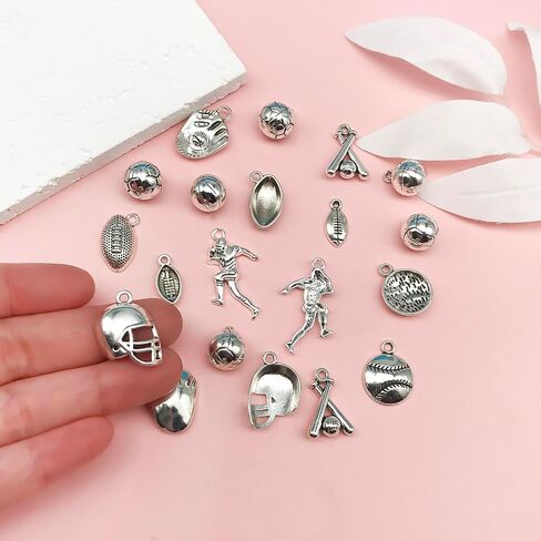 80pcs Cheerleader Charms Pendants Gymnastics Charm for Crafting Cheer and School Sports Spirit Antique Silver Cheerleader Girl Dance Jumping Jewelry Findings Making Accessory DIY Necklace Bracelet SN31 in Saudi Arabia