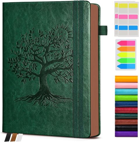 Vintage Leather Journal - 300 Page Lined Journal Notebook with Numbered Pages,A5 Notebook for Women Men,Travel Diary,Daily Journal for Writing, Note Taking, School & Work (5.8" x 8.3") in Kuwait