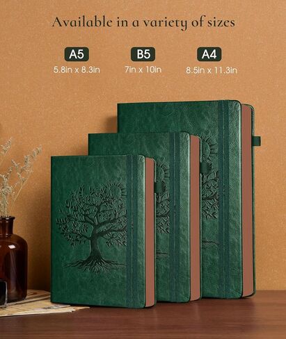 Vintage Leather Journal - 300 Page Lined Journal Notebook with Numbered Pages,A5 Notebook for Women Men,Travel Diary,Daily Journal for Writing, Note Taking, School & Work (5.8" x 8.3") in Kuwait